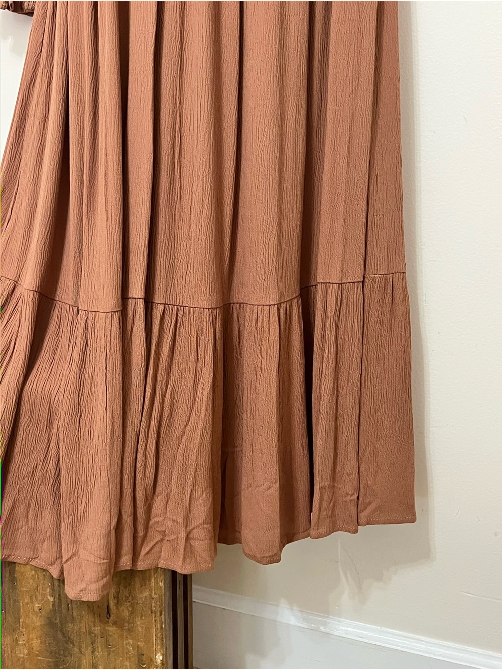 NWT In Loom Brown Embroidered Maxi Dress Western Boho Prairie Flowy Cowgirl Chic - Picture 5 of 12